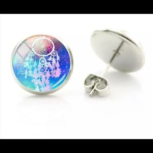 Dream catcher earrings blue